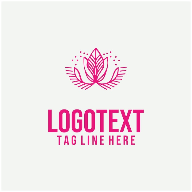 Ilustraciones vectoriales lineales del logotipo floral