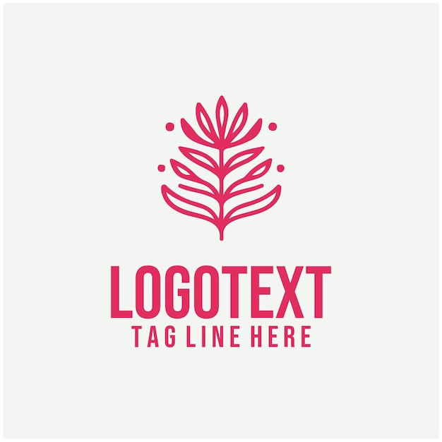 Ilustraciones vectoriales lineales del logotipo floral