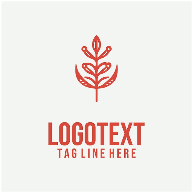 Ilustraciones vectoriales lineales del logotipo floral