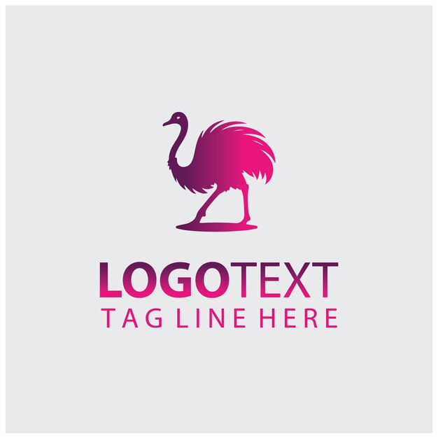 Ilustraciones vectoriales del logotipo del avestruz