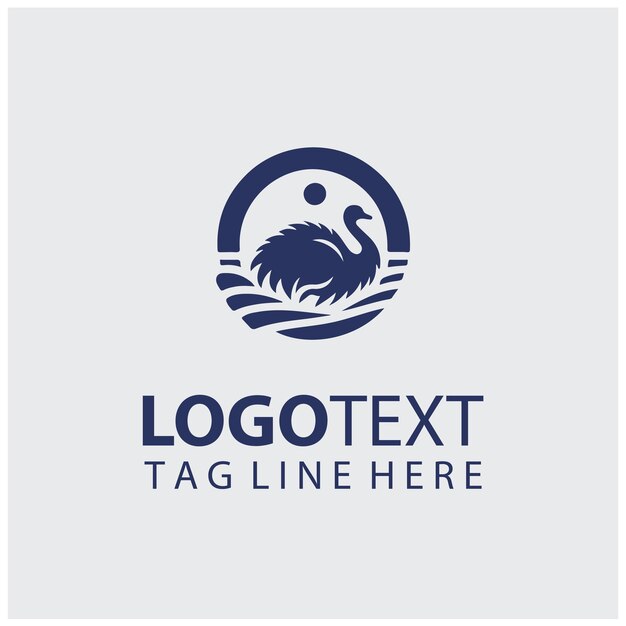 Ilustraciones vectoriales del logotipo del avestruz