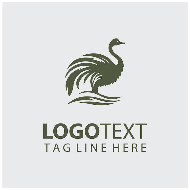 Ilustraciones vectoriales del logotipo del avestruz
