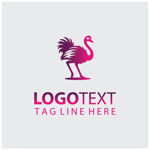 Ilustraciones vectoriales del logotipo del avestruz