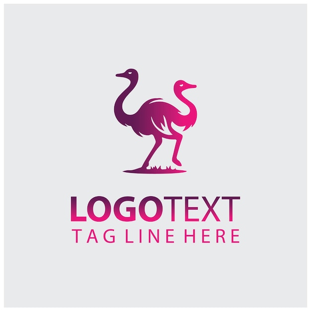 Ilustraciones vectoriales del logotipo del avestruz