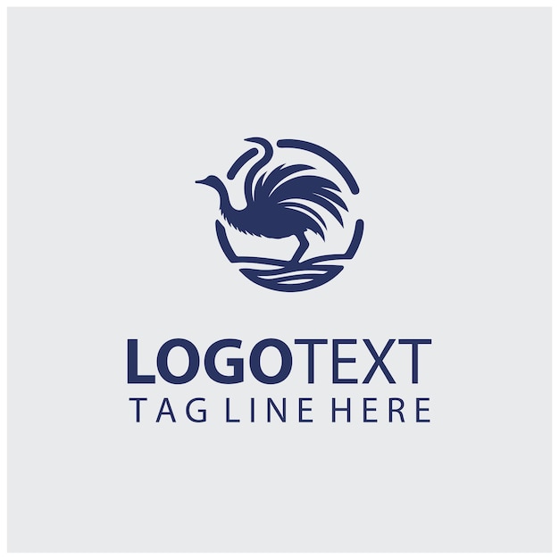 Ilustraciones vectoriales del logotipo del avestruz