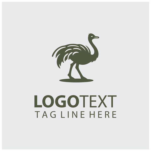 Ilustraciones vectoriales del logotipo del avestruz