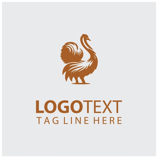 Ilustraciones vectoriales del logotipo de avestruz