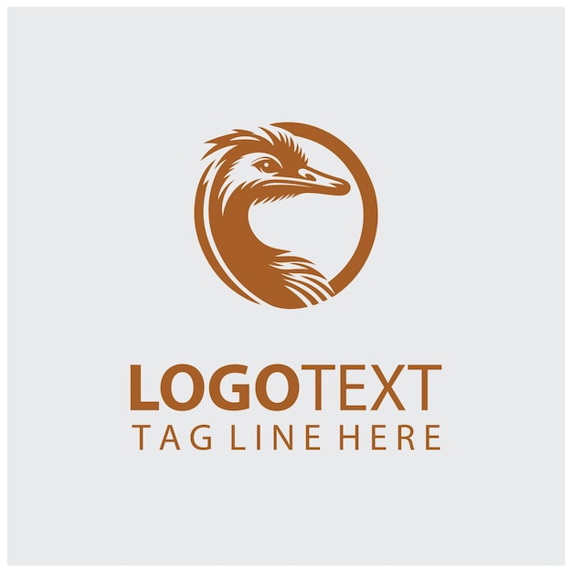 Ilustraciones vectoriales del logotipo de avestruz