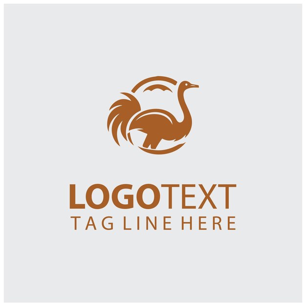 Ilustraciones vectoriales del logotipo de avestruz