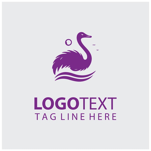 Ilustraciones vectoriales del logotipo de avestruz