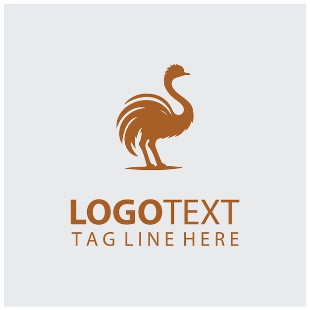 Ilustraciones vectoriales del logotipo de avestruz