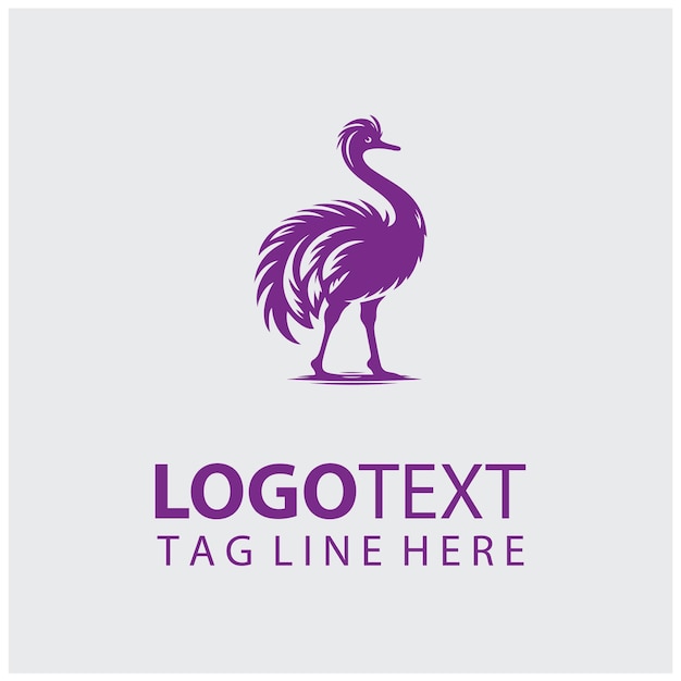 Ilustraciones vectoriales del logotipo de avestruz