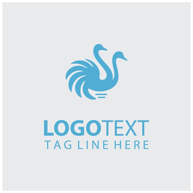 Ilustraciones vectoriales del logotipo de avestruz