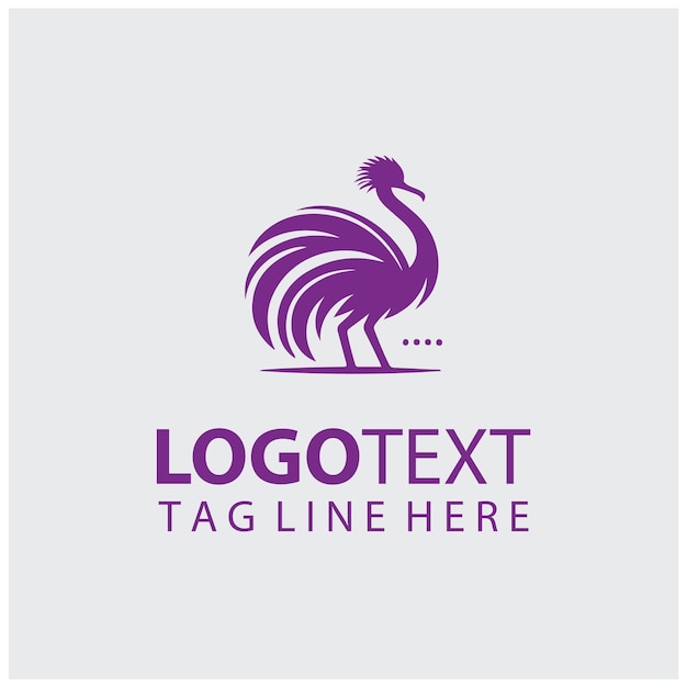 Ilustraciones vectoriales del logotipo de avestruz