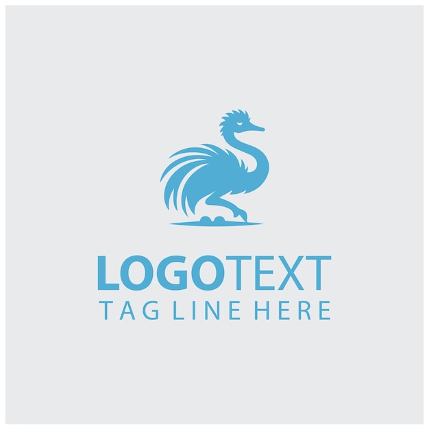 Ilustraciones vectoriales del logotipo de avestruz