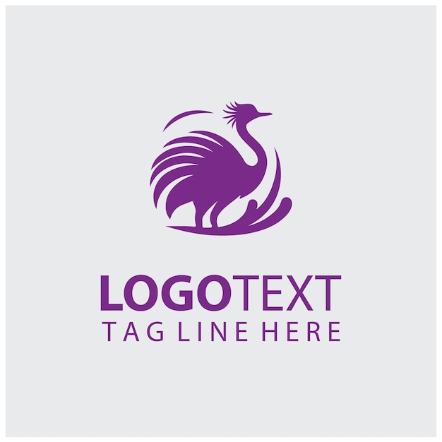Ilustraciones vectoriales del logotipo de avestruz