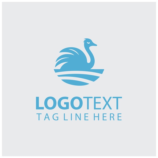 Ilustraciones vectoriales del logotipo de avestruz