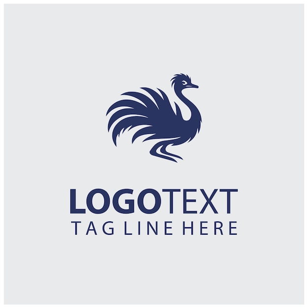 Ilustraciones vectoriales del logotipo de avestruz