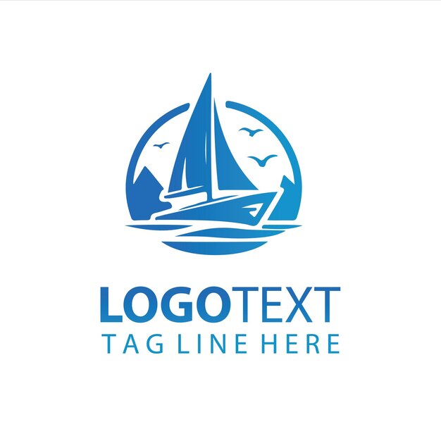 Ilustraciones vectoriales del logotipo del barco de vela
