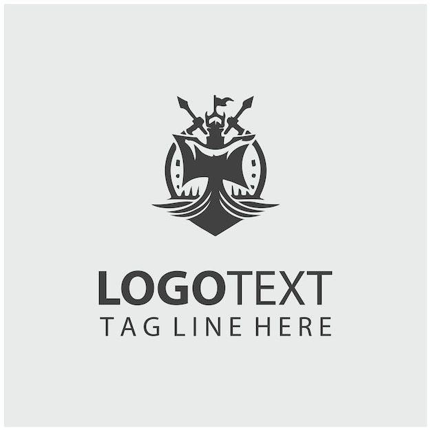 Ilustraciones vectoriales del logotipo de los barcos vikingos