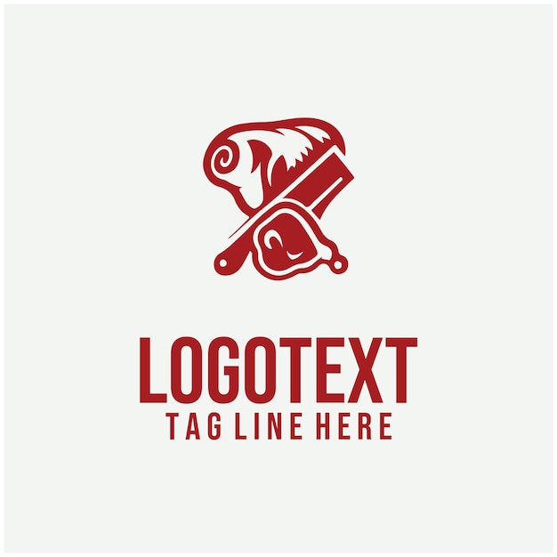 Ilustraciones vectoriales del logotipo de la carnicería