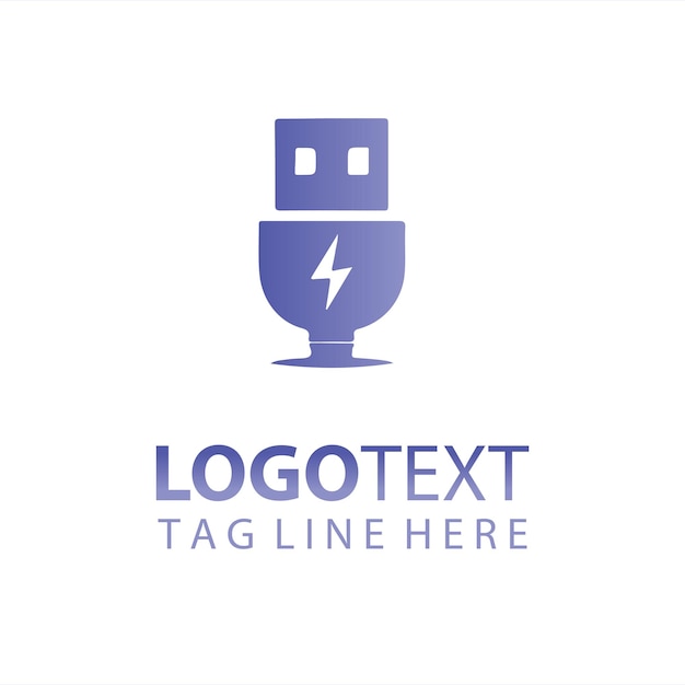 Ilustraciones vectoriales del logotipo del enchufe infinito USB