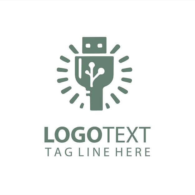 Ilustraciones vectoriales del logotipo del enchufe USB