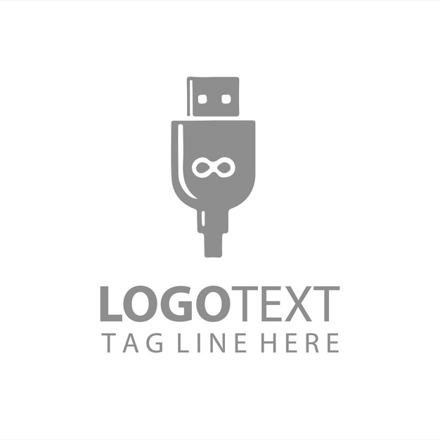 Ilustraciones vectoriales del logotipo del enchufe USB
