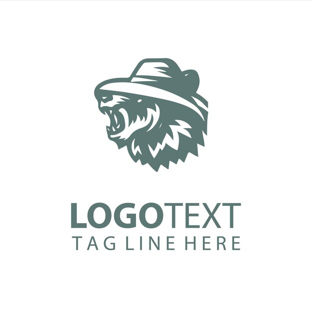 Ilustraciones vectoriales del logotipo del oso pescador