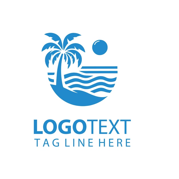 Ilustraciones vectoriales de un logotipo de playa