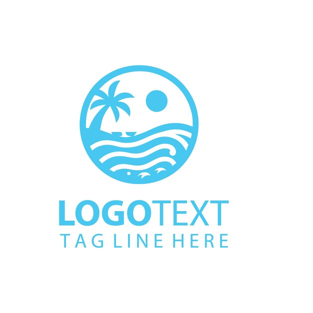 Ilustraciones vectoriales de un logotipo de playa