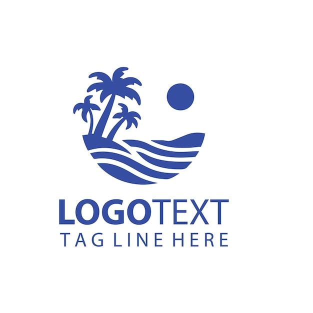 Ilustraciones vectoriales de un logotipo de playa