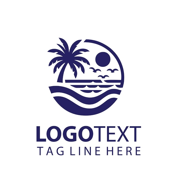 Ilustraciones vectoriales de un logotipo de playa