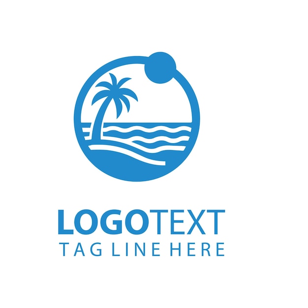 Ilustraciones vectoriales de un logotipo de playa