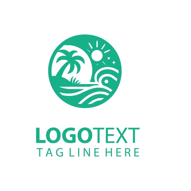 Ilustraciones vectoriales de un logotipo de playa