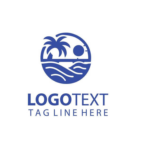 Ilustraciones vectoriales de un logotipo de playa