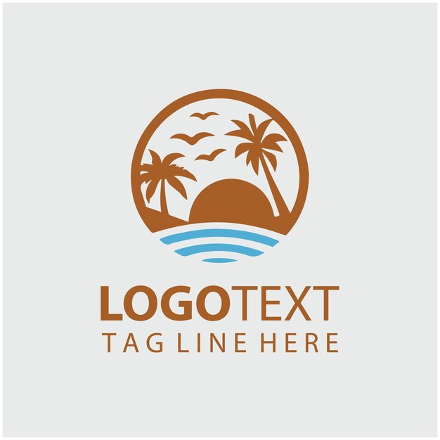 Ilustraciones vectoriales del logotipo de la playa
