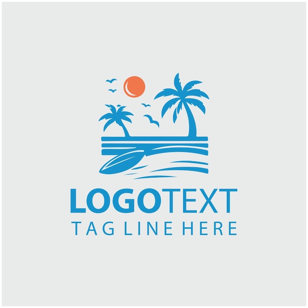 Ilustraciones vectoriales del logotipo de la playa