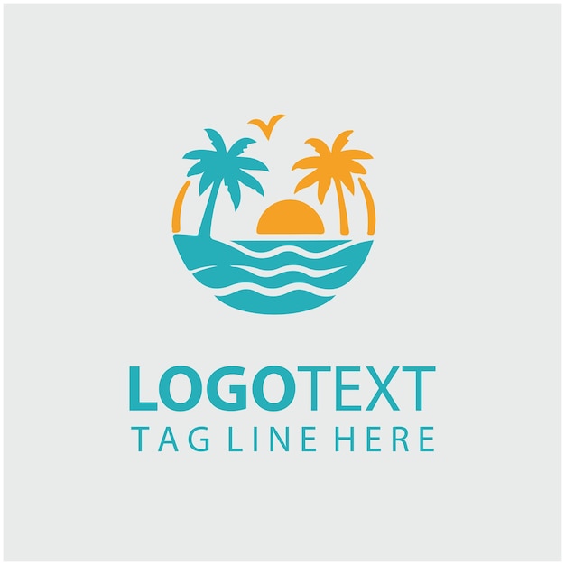 Ilustraciones vectoriales del logotipo de la playa