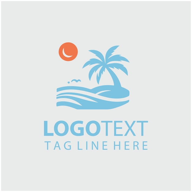 Ilustraciones vectoriales del logotipo de la playa