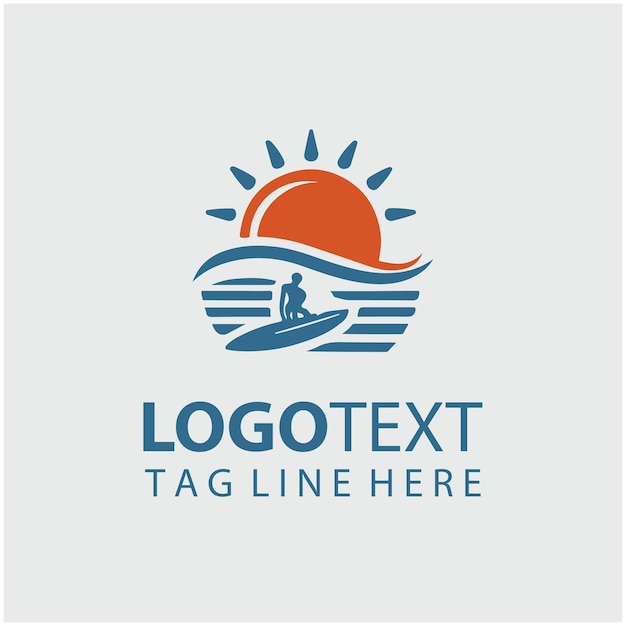 Ilustraciones vectoriales del logotipo de la playa