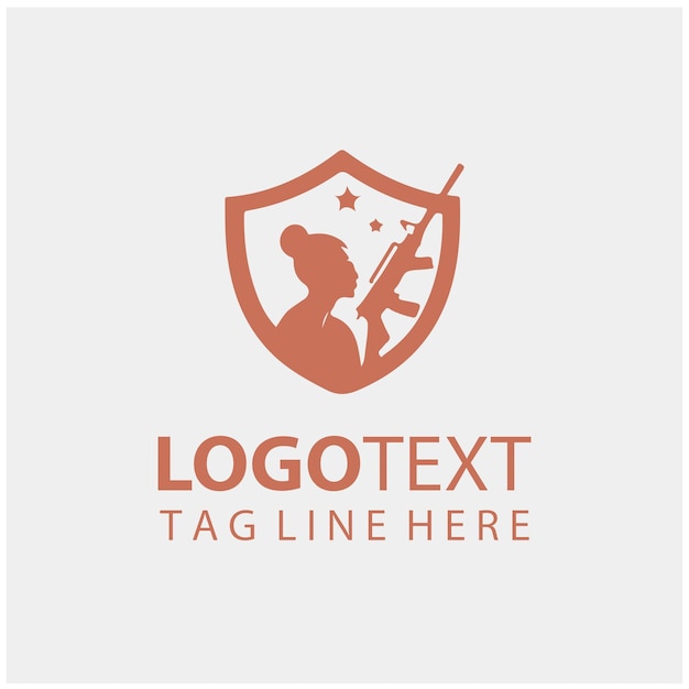 Ilustraciones vectoriales del logotipo del soldado
