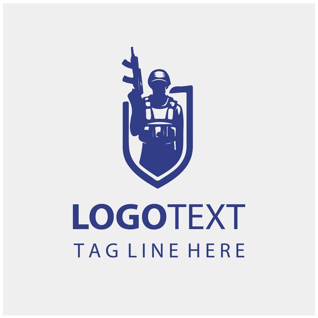 Ilustraciones vectoriales del logotipo del soldado