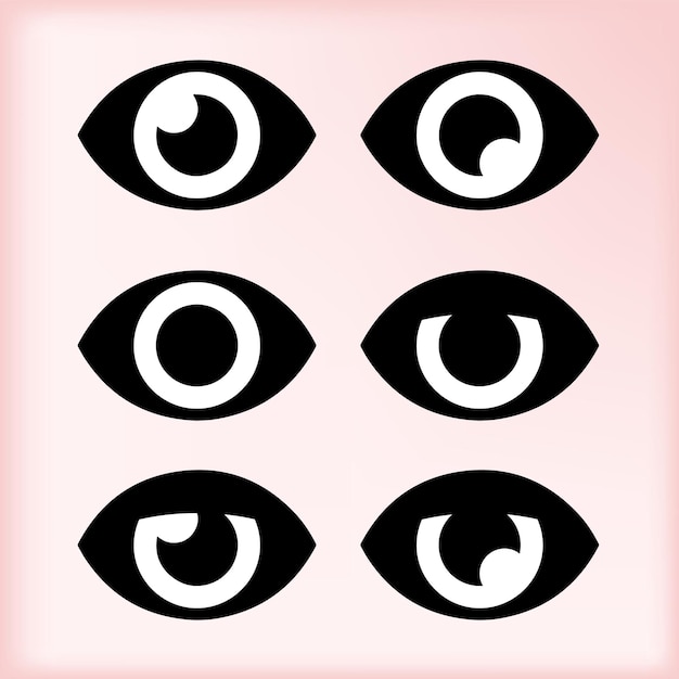 Ilustraciones vectoriales de ojos iconos de ojos de vista frontal de ojos