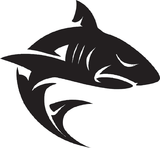Ilustraciones vectoriales de peces con huellas de patas y diseños de logotipos de emblemas de conchas marinas