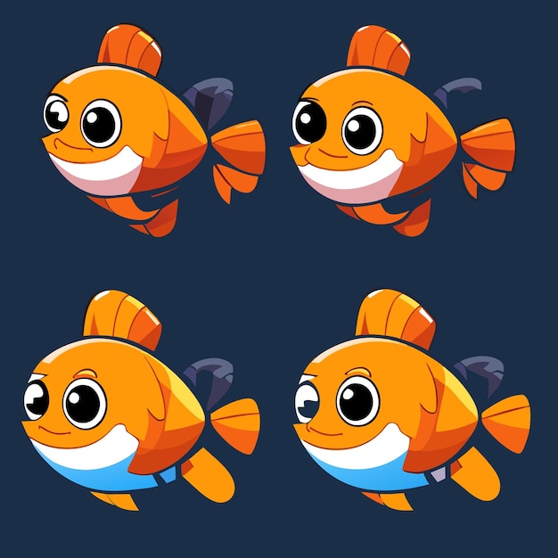 Vector ilustraciones vectoriales de personajes del juego bright fish