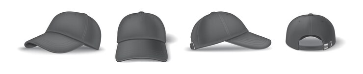 Vector ilustraciones vectoriales de plantillas de maquetes de gorras de béisbol casuales