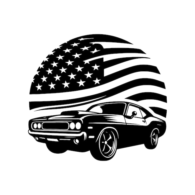 Ilustraciones vectoriales de siluetas americanas personalizadas perfectas para camisetas más