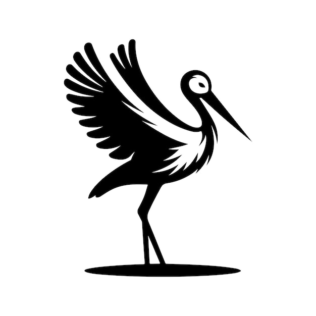 Ilustraciones vectoriales de siluetas de aves de garza Diseños elegantes de vida silvestre