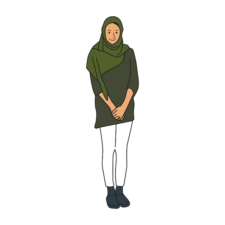 Vector ilustrada mujer islámica cubierta con hijab